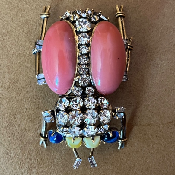 Vintage IRADJ MOINI Large Beetle Insect Bug Brooch Pin Costume Jewelry - Picture 9 of 11